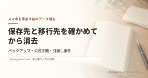 スマホを手放す前のデータ消去｜本人が確かめるバックアップと初期化の順番
